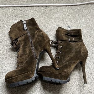 Dark Green Sam Edelman Boots with Size 8.5